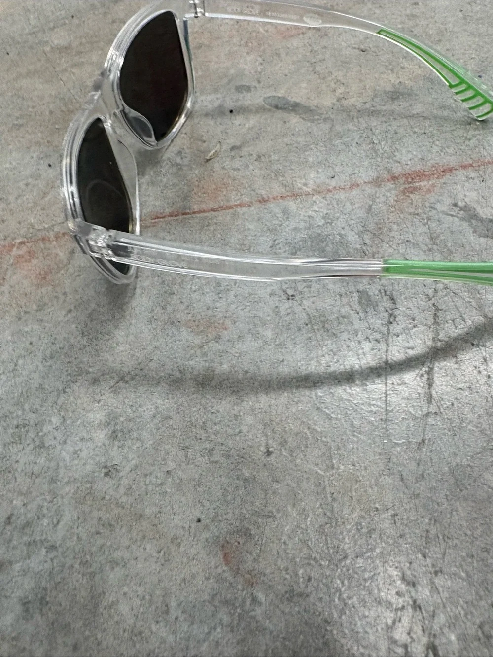 Body Glove J09 Men's Square Sunglasses Clear Frame Green Mirrored UV400 1.00